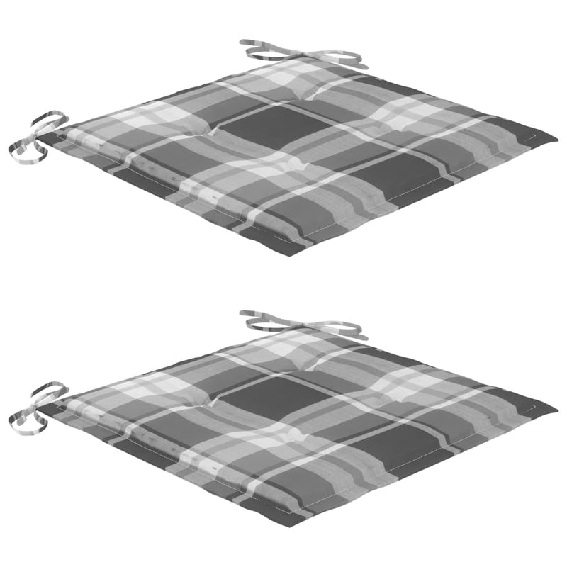 vidaXL 2 db tömör tíkfa és acél kerti szék párnával