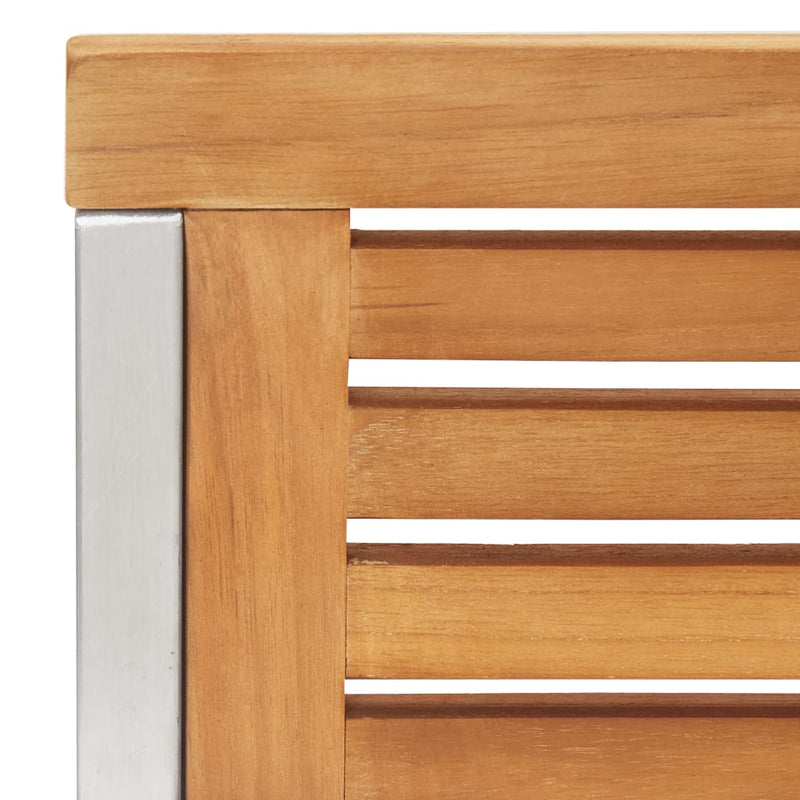 vidaXL 2 db tömör tíkfa és acél kerti szék párnával