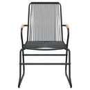 vidaXL 7 részes fekete PVC rattan kerti étkezőgarnitúra