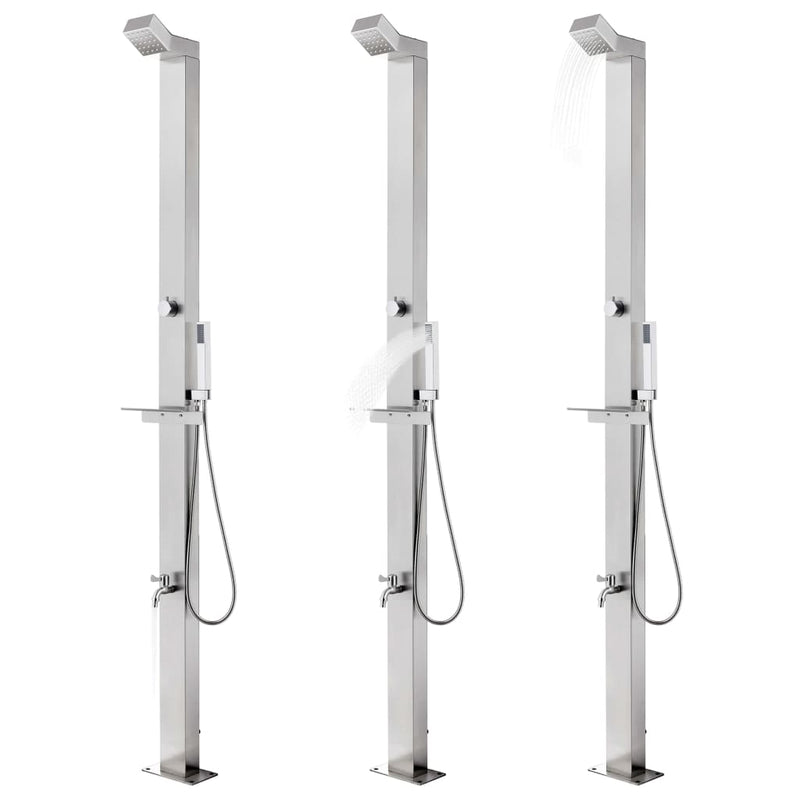vidaXL rozsdamentes acél kerti zuhany 220 cm