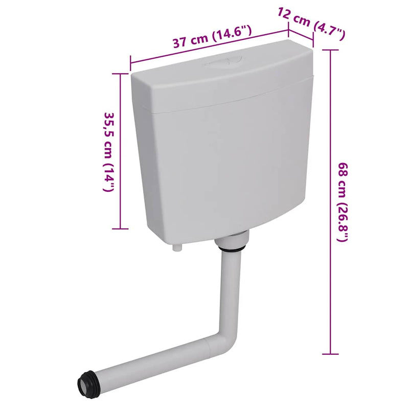 vidaXL szürke WC-tartály alsó vízbemenettel 3/6 liter