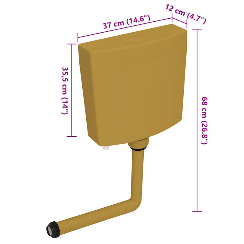 vidaXL curry sárga WC-tartály alsó vízbemenettel 3/6 liter