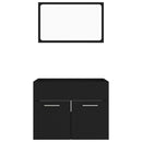 vidaXL 2 részes fekete forgácslap fürdőszobai bútorszett