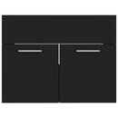 vidaXL 2 részes fekete forgácslap fürdőszobai bútorszett