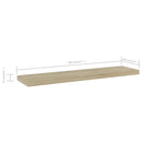 vidaXL 4 db sonoma tölgy színű szerelt fa könyvespolc 40 x 10 x 1,5 cm