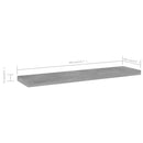 vidaXL 4 db betonszürke szerelt fa könyvespolc 40 x 10 x 1,5 cm