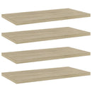 vidaXL 4 db sonoma tölgy színű szerelt fa könyvespolc 40 x 20 x 1,5 cm