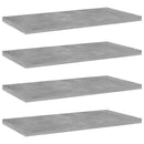 vidaXL 4 db betonszürke szerelt fa könyvespolc 40 x 20 x 1,5 cm