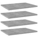 vidaXL 4 db betonszürke szerelt fa könyvespolc 40 x 30 x 1,5 cm