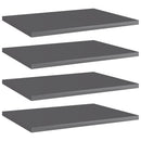 vidaXL 4 db magasfényű szürke forgácslap könyvespolc 40 x 30 x 1,5 cm