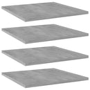 vidaXL 4 db betonszürke szerelt fa könyvespolc 40 x 40 x 1,5 cm