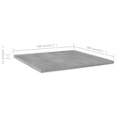 vidaXL 4 db betonszürke szerelt fa könyvespolc 40 x 40 x 1,5 cm