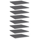 vidaXL 8 db magasfényű szürke szerelt fa könyvespolc 40 x 40 x 1,5 cm