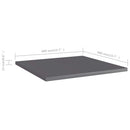 vidaXL 8 db magasfényű szürke szerelt fa könyvespolc 40 x 40 x 1,5 cm