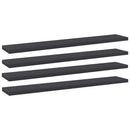 vidaXL 4 db szürke forgácslap könyvespolc 60 x 10 x 1,5 cm