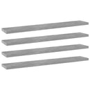 vidaXL 4 db betonszürke szerelt fa könyvespolc 60 x 10 x 1,5 cm
