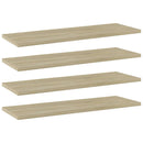 vidaXL 4 db sonoma-tölgy színű forgácslap könyvespolc 60 x 20 x 1,5 cm
