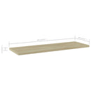 vidaXL 4 db sonoma-tölgy színű forgácslap könyvespolc 60 x 20 x 1,5 cm