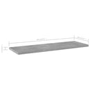 vidaXL 4 db betonszürke forgácslap könyvespolc 60 x 20 x 1,5 cm