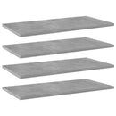 vidaXL 4 db betonszürke forgácslap könyvespolc 60 x 30 x 1,5 cm