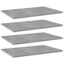 vidaXL 4 db betonszürke szerelt fa könyvespolc 60 x 40 x 1,5 cm