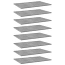 vidaXL 8 db betonszürke forgácslap könyvespolc 60 x 40 x 1,5 cm