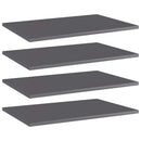 vidaXL 4 db magasfényű szürke forgácslap könyvespolc 60 x 40 x 1,5 cm