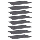 vidaXL 8 db magasfényű szürke szerelt fa könyvespolc 60 x 40 x 1,5 cm