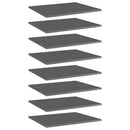 vidaXL 8 db magasfényű szürke szerelt fa könyvespolc 60 x 50 x 1,5 cm