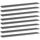 vidaXL 8 db magasfényű szürke forgácslap könyvespolc 80 x 10 x 1,5 cm