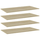 vidaXL 4 db sonoma-tölgy színű forgácslap könyvespolc lap 80x20x1,5 cm