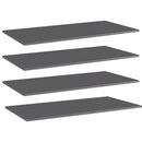 vidaXL 4 db magasfényű szürke forgácslap könyvespolc lap 80x20x1,5 cm