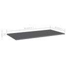 vidaXL 4 db magasfényű szürke forgácslap könyvespolc lap 80x20x1,5 cm