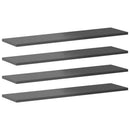 vidaXL 8 db magasfényű szürke forgácslap könyvespolc lap 80x20x1,5 cm