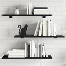 vidaXL 4 db fekete forgácslap könyvespolc lap 80 x 30 x 1,5 cm