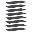 vidaXL 8 db szürke forgácslap könyvespolc lap 80 x 30 x 1,5 cm