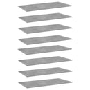 vidaXL 8 db betonszürke forgácslap könyvespolc lap 80 x 30 x 1,5 cm