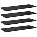 vidaXL 8 db magasfényű fekete forgácslap könyvespolc lap 80x30x1,5 cm
