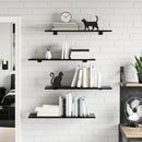 vidaXL 8 db magasfényű fekete forgácslap könyvespolc lap 80x30x1,5 cm
