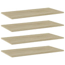 vidaXL 4 db sonoma-tölgy színű forgácslap könyvespolc lap 80x40x1,5 cm