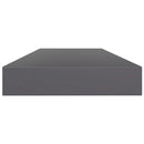 vidaXL 4 db magasfényű szürke forgácslap könyvespolc 100 x 10 x 1,5 cm