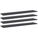 vidaXL 4 db szürke forgácslap könyvespolc 100 x 20 x 1,5 cm