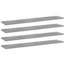 vidaXL 4 db betonszürke szerelt fa könyvespolc 100 x 20 x 1,5 cm
