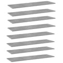 vidaXL 8 db betonszürke forgácslap könyvespolc 100 x 30 x 1,5 cm