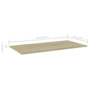 vidaXL 4 db sonoma-tölgy színű forgácslap könyvespolc 100x50x1,5 cm