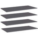 vidaXL 4 db magasfényű szürke forgácslap könyvespolc 100 x 50 x 1,5 cm