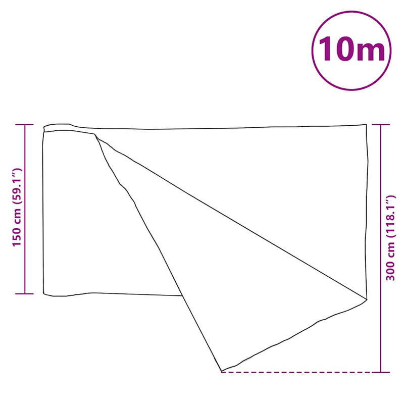 vidaXL fekete HDPE belátásgátló háló 1,5 x 10 m 75 g/m²