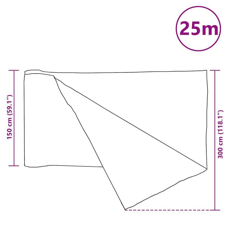 vidaXL fekete HDPE belátásgátló háló 1,5 x 25 m 75 g/m²