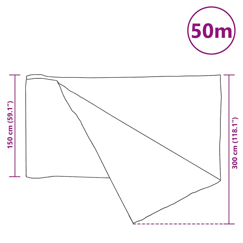 vidaXL fekete HDPE belátásgátló háló 1,5 x 50 m 75 g/m²