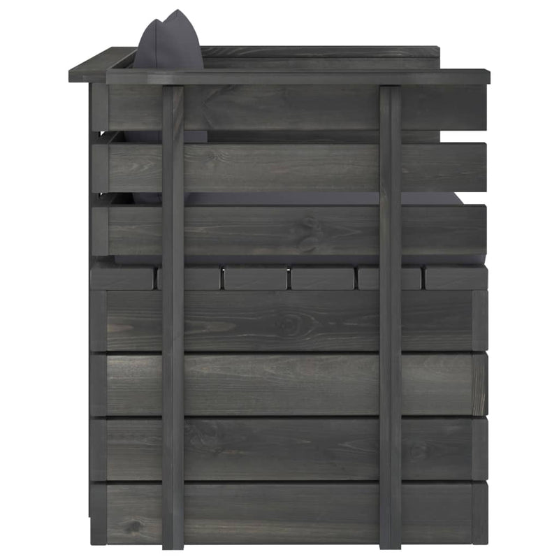 vidaXL fenyőfa kerti karosszék párnákkal